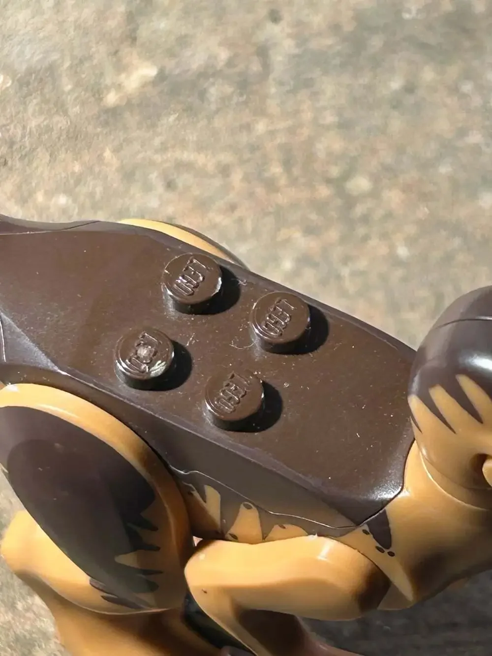 Lego Jurassic Park Minifigure Dinosaur Velociraptor Tan Dark Brown 75932! Read !